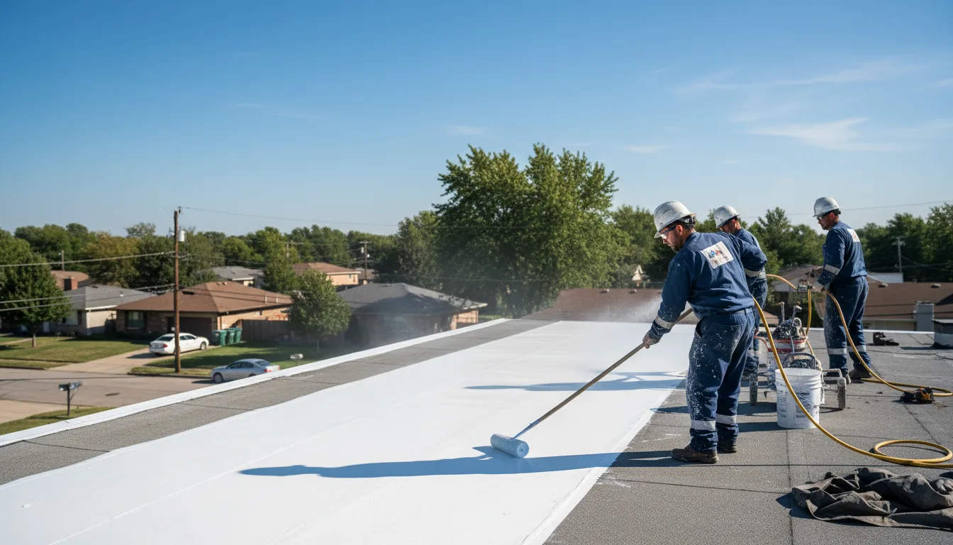 Commercial roof coating in Watts, OK near me